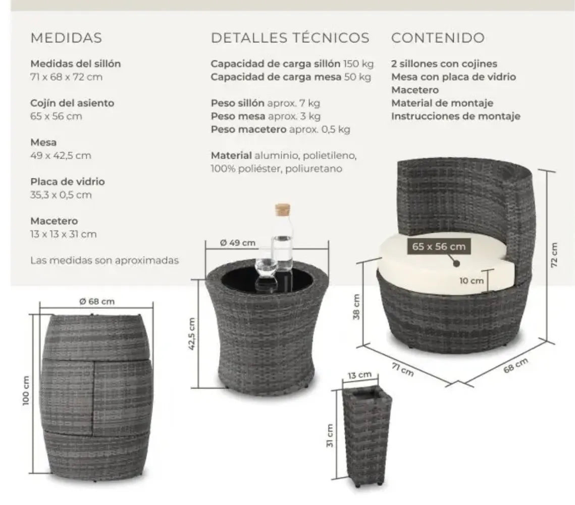 Conjunto de muebles de jardín