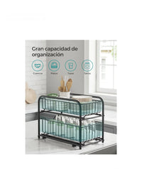 Organizador de cocina, estante extraíble de 2 niveles