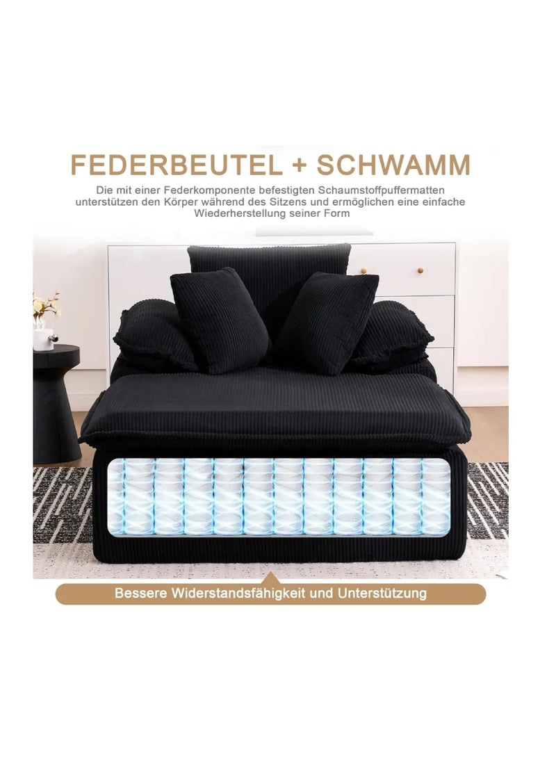 sofá de estilo interior de 46 cm de altura con diseño sin marco