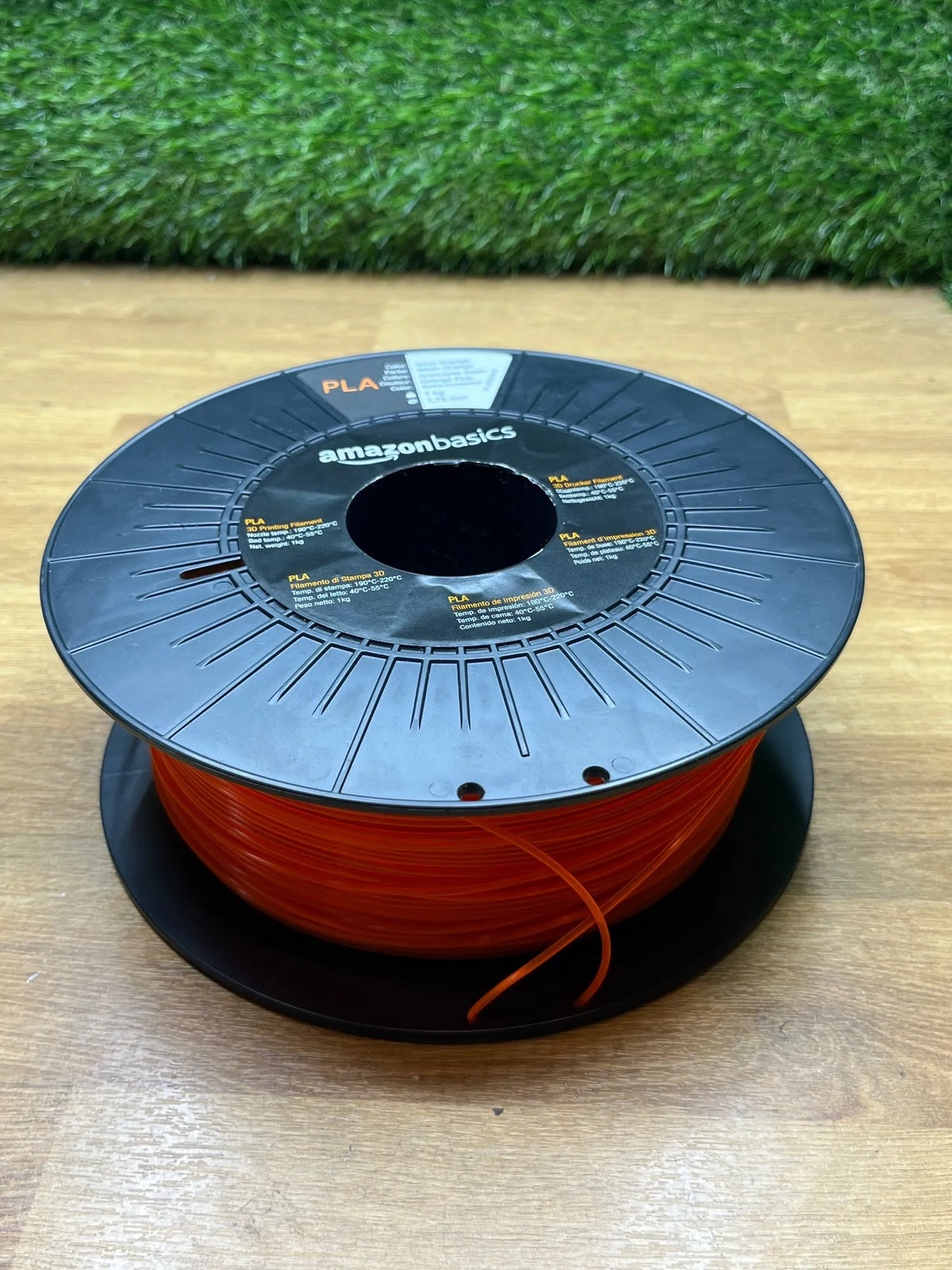 Filamento para impresora 3D Naranja Fluo Amazon Basics