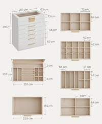 Caja de joyas con 6 niveles