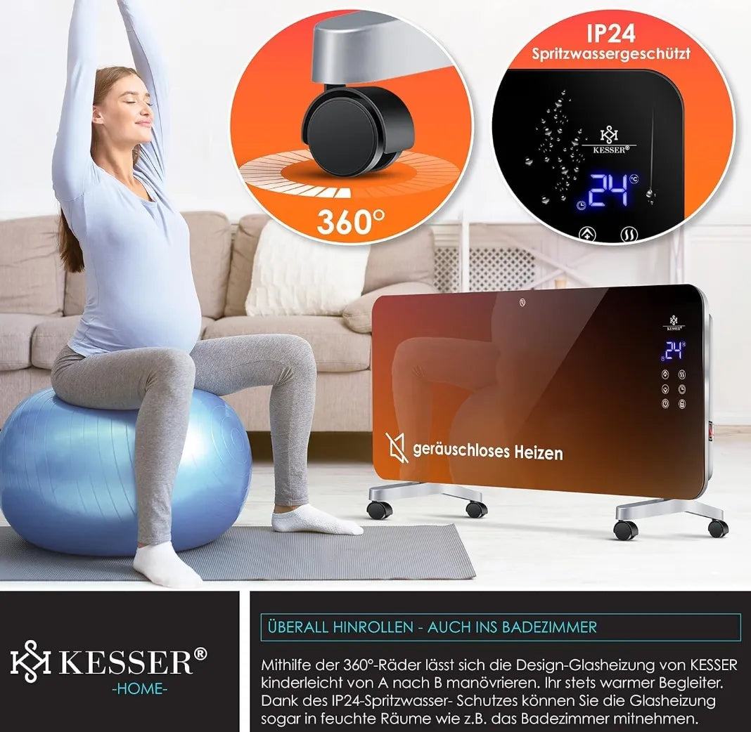 Calefacción eléctrica de vidrio convector - Kesser