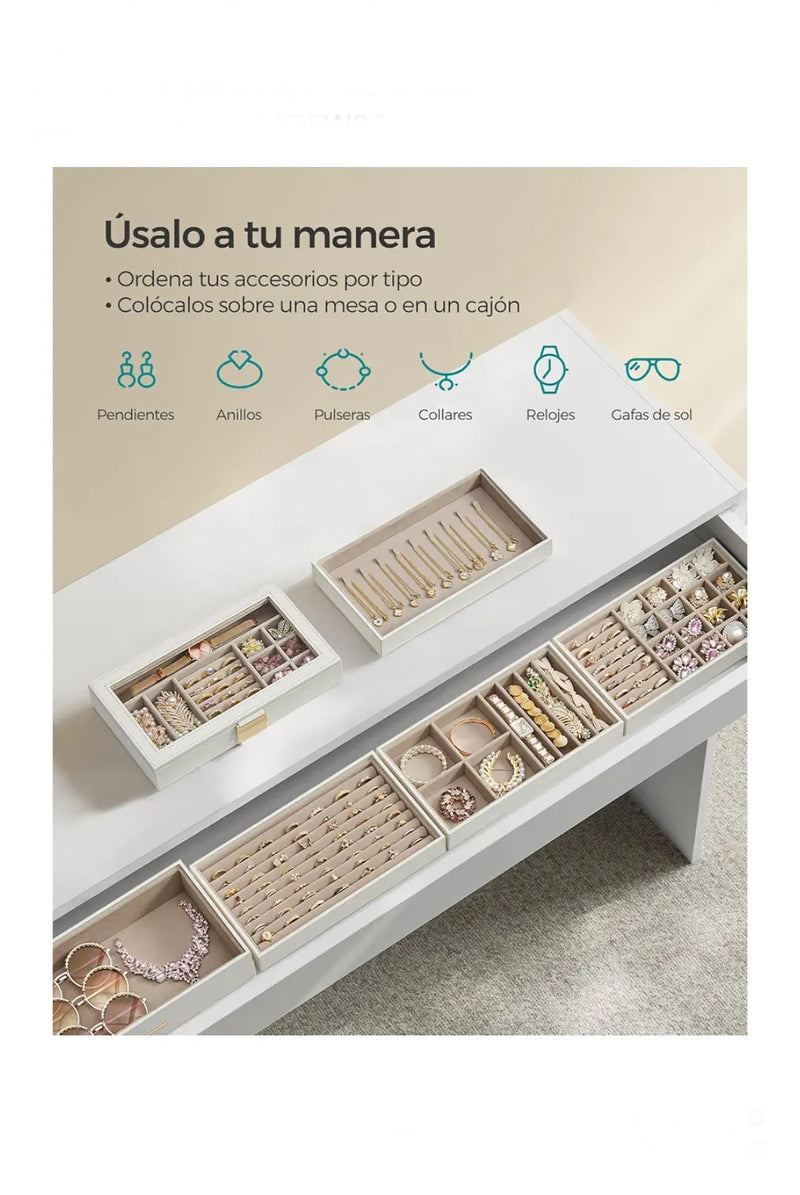 Caja Joyero Apilable, Caja de Joyas de 6 Capas Grande