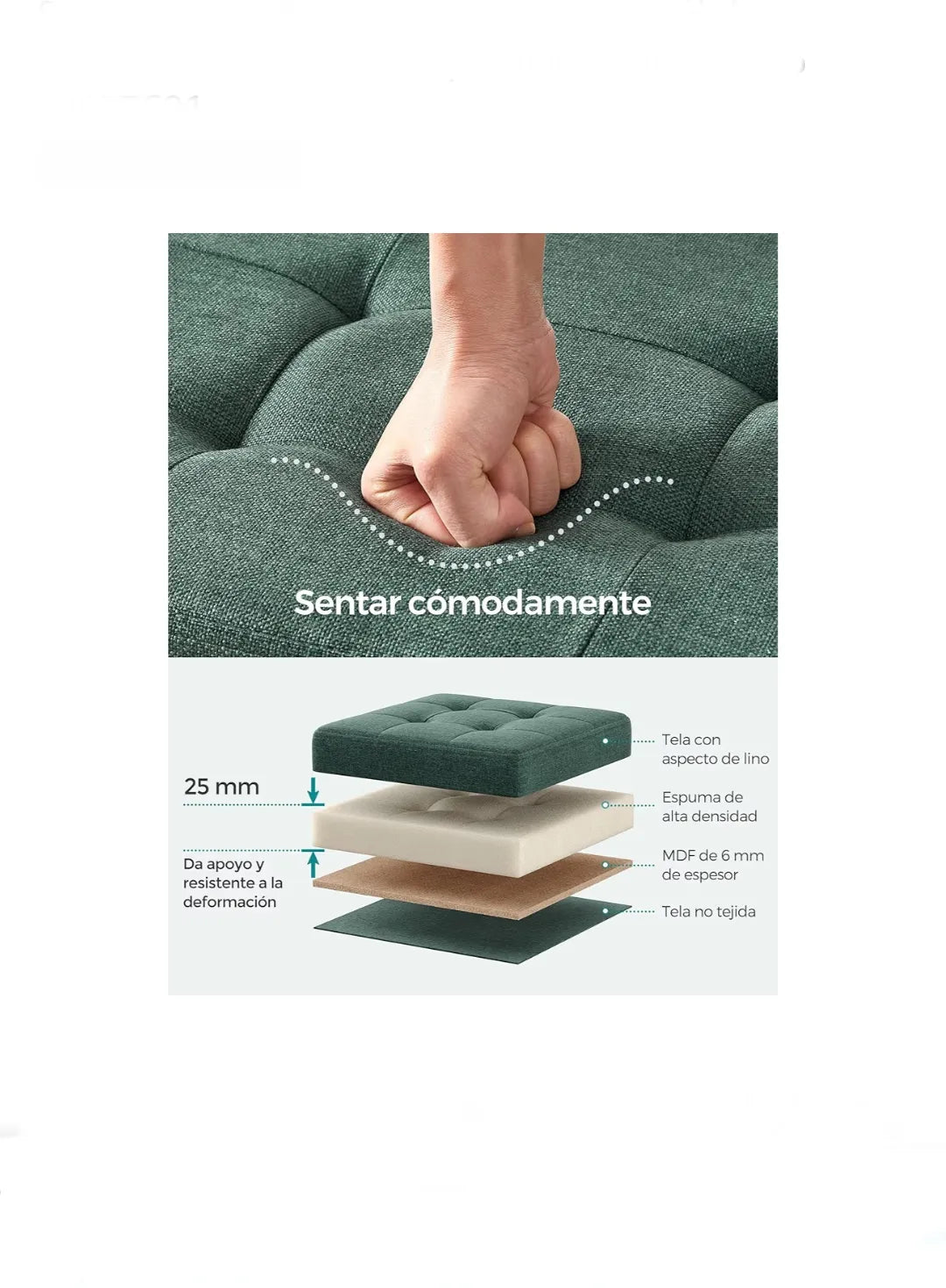 Puff Almacenaje Color Verde
