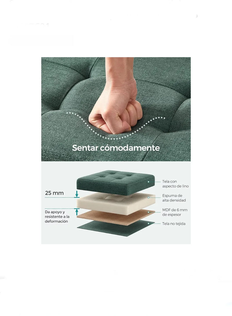 Puff Almacenaje Color Verde