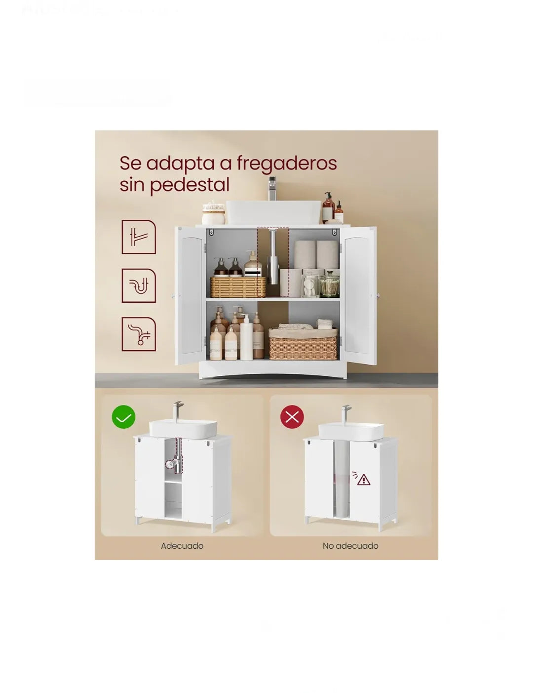 Aramario de Lavabo, Armario Debajo de Lavabo,