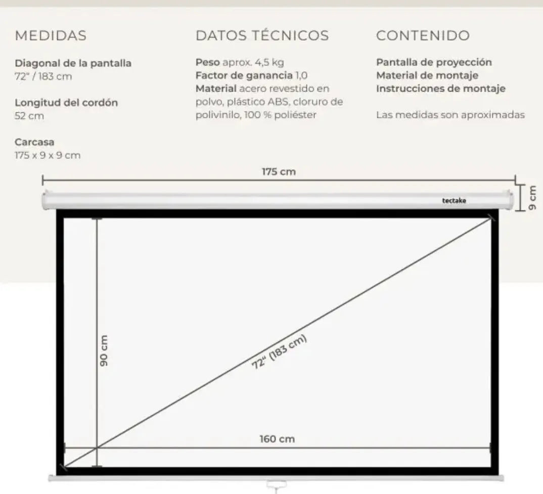 Pantalla de proyección para cine