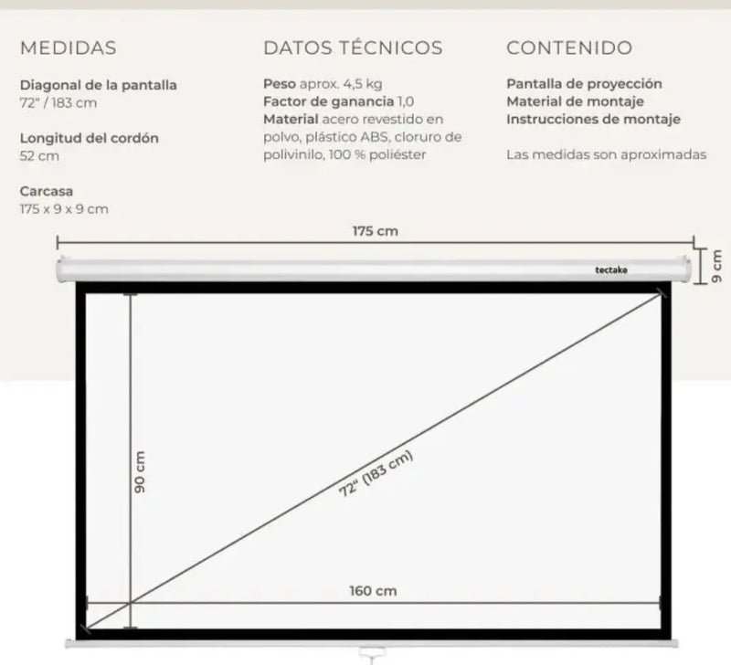 Pantalla de proyección para cine