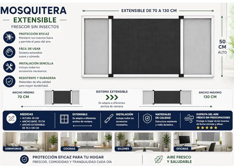 Mosquitera extensible de aluminio