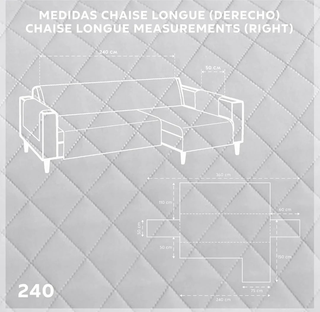 Cubresofá acolchado brazo derecho - Textilhome