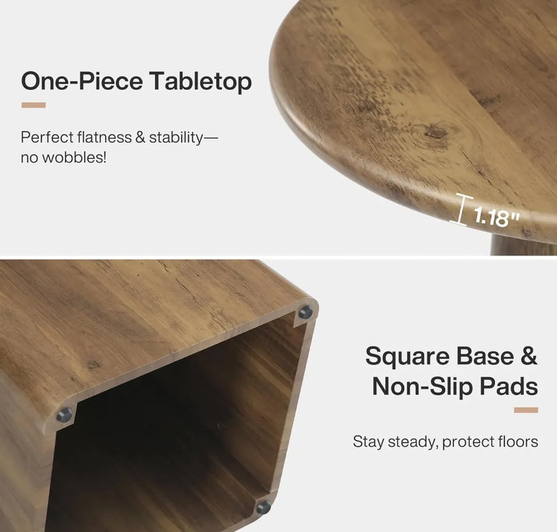 Mesa de comedor redonda rustica - Tribesigns