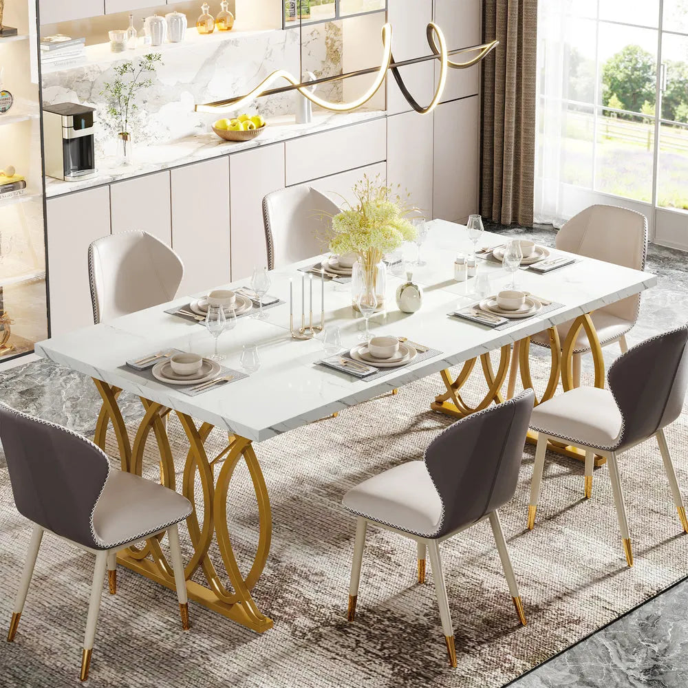 Mesa de comedor moderna de mármol - tribesign