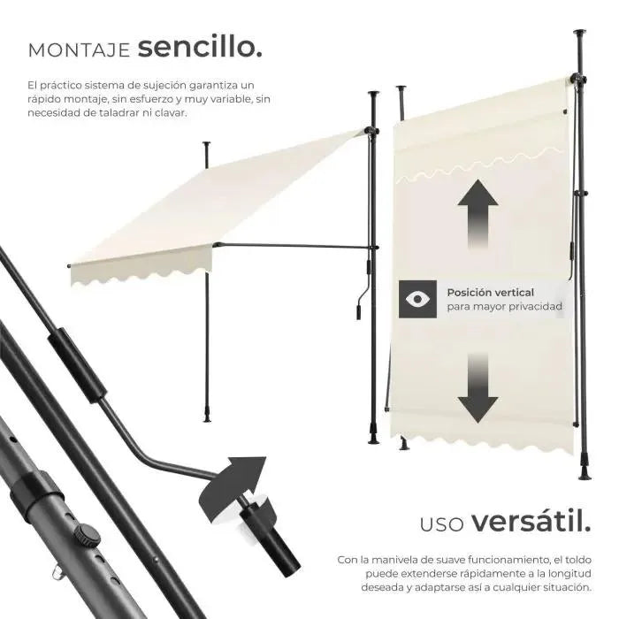 Toldo plegable para balcón 150x180