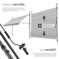 Toldo plegable para balcón - Tectake