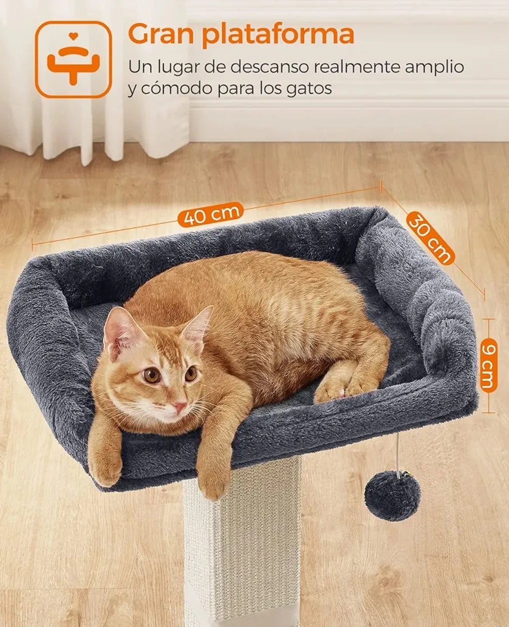 Rascador para gatos con plataforma