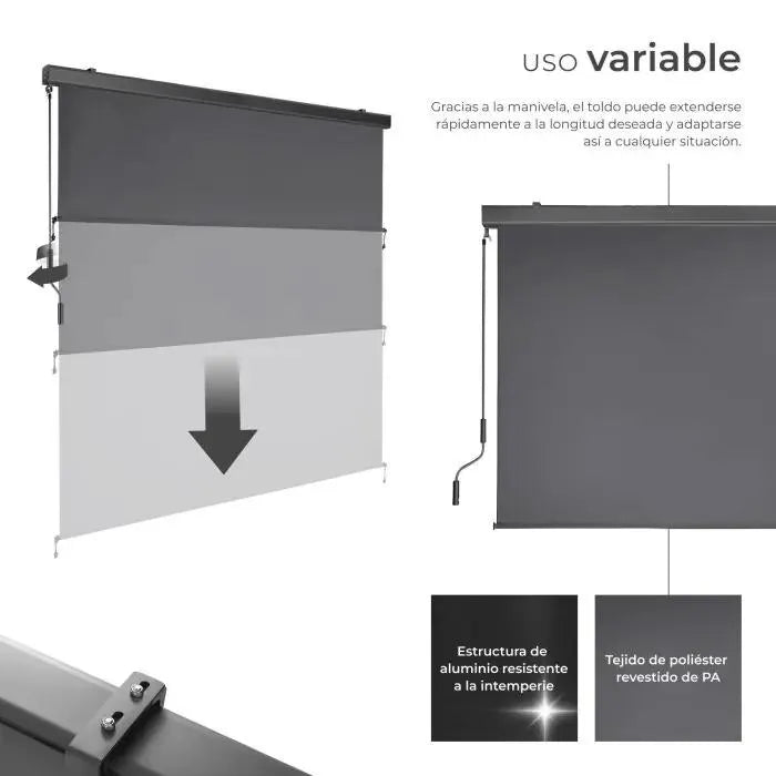 Estor vertical gris claro para exterior