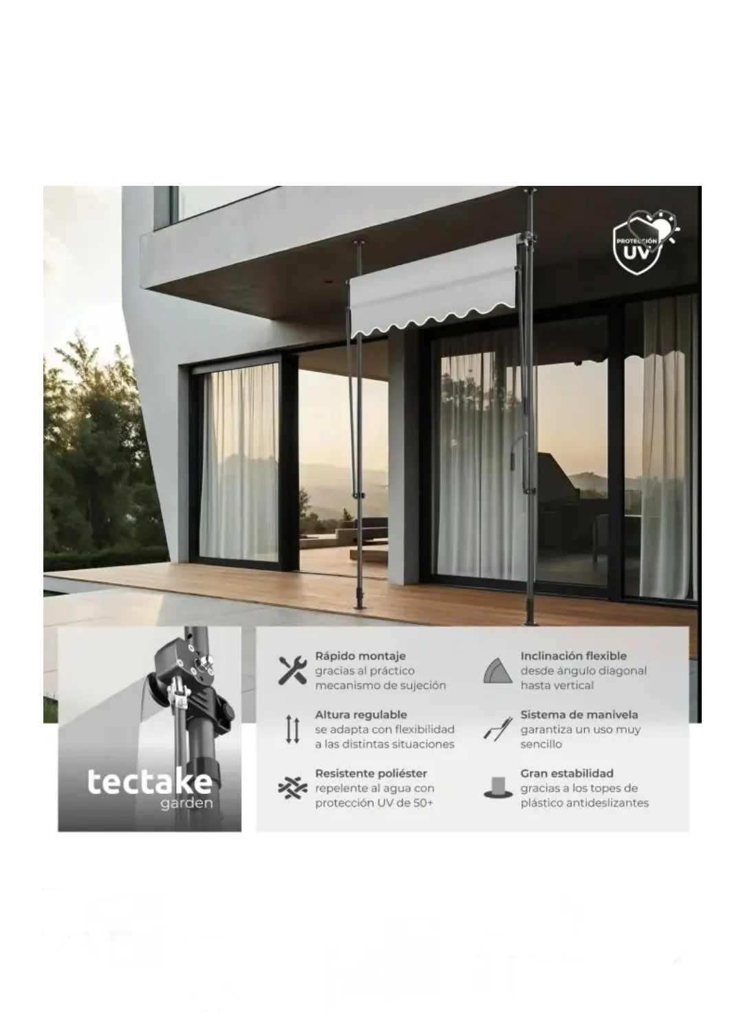 Toldo plegable para balcón 150cm
