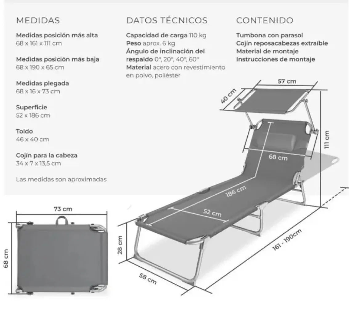 Tumbona plegable Chloe