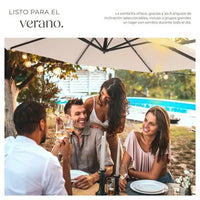 Parasol color beige de 300cm con pedal