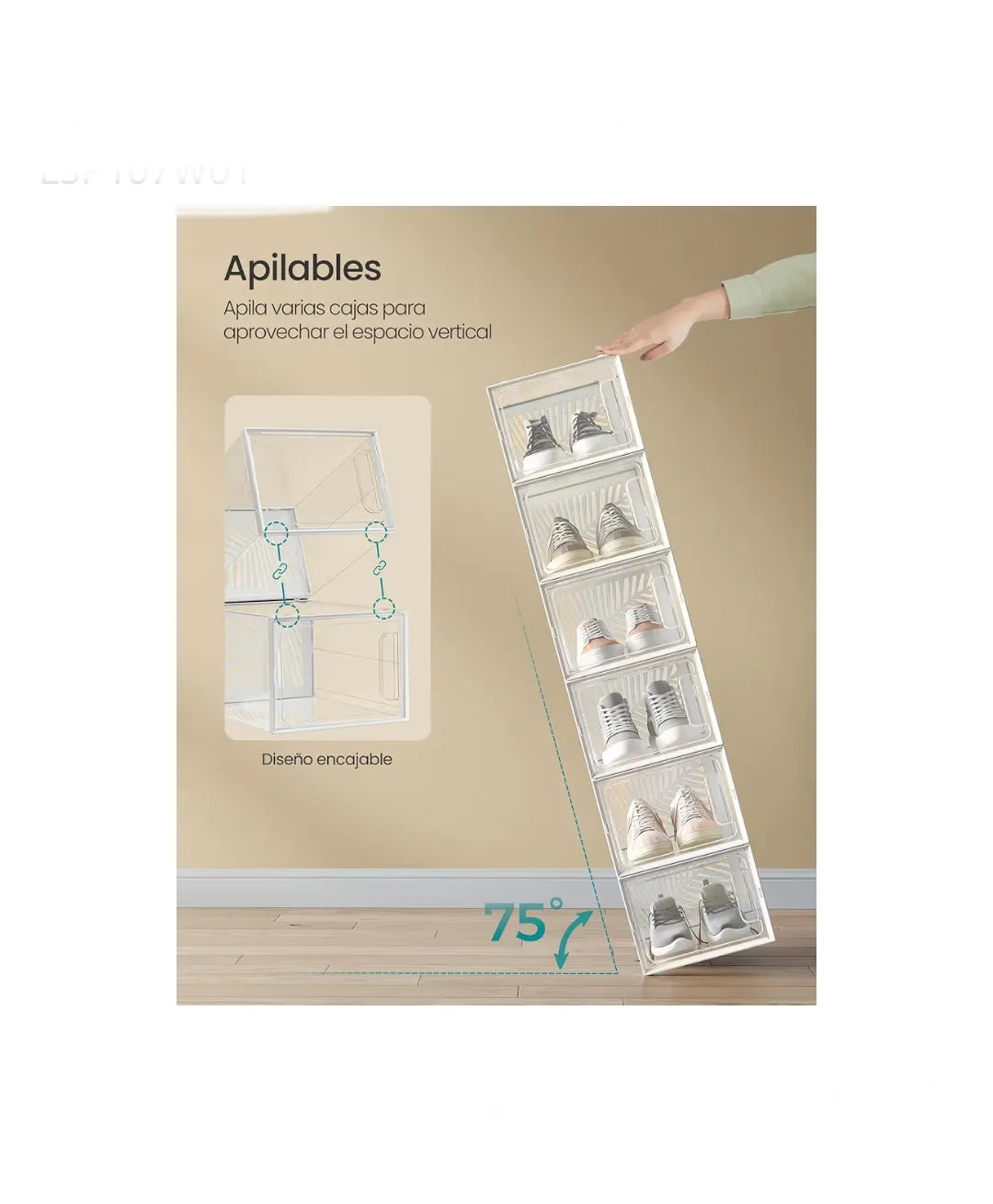 Cajas para Zapatos Transparentes, 12 Cajas