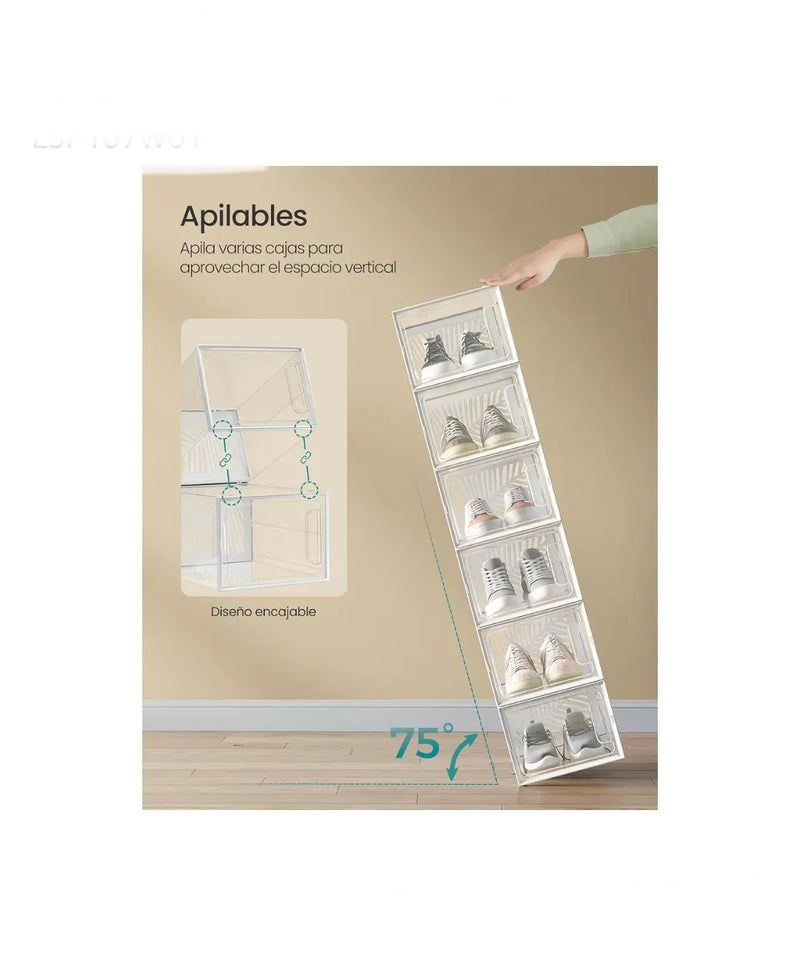 Cajas para Zapatos Transparentes, 12 Cajas