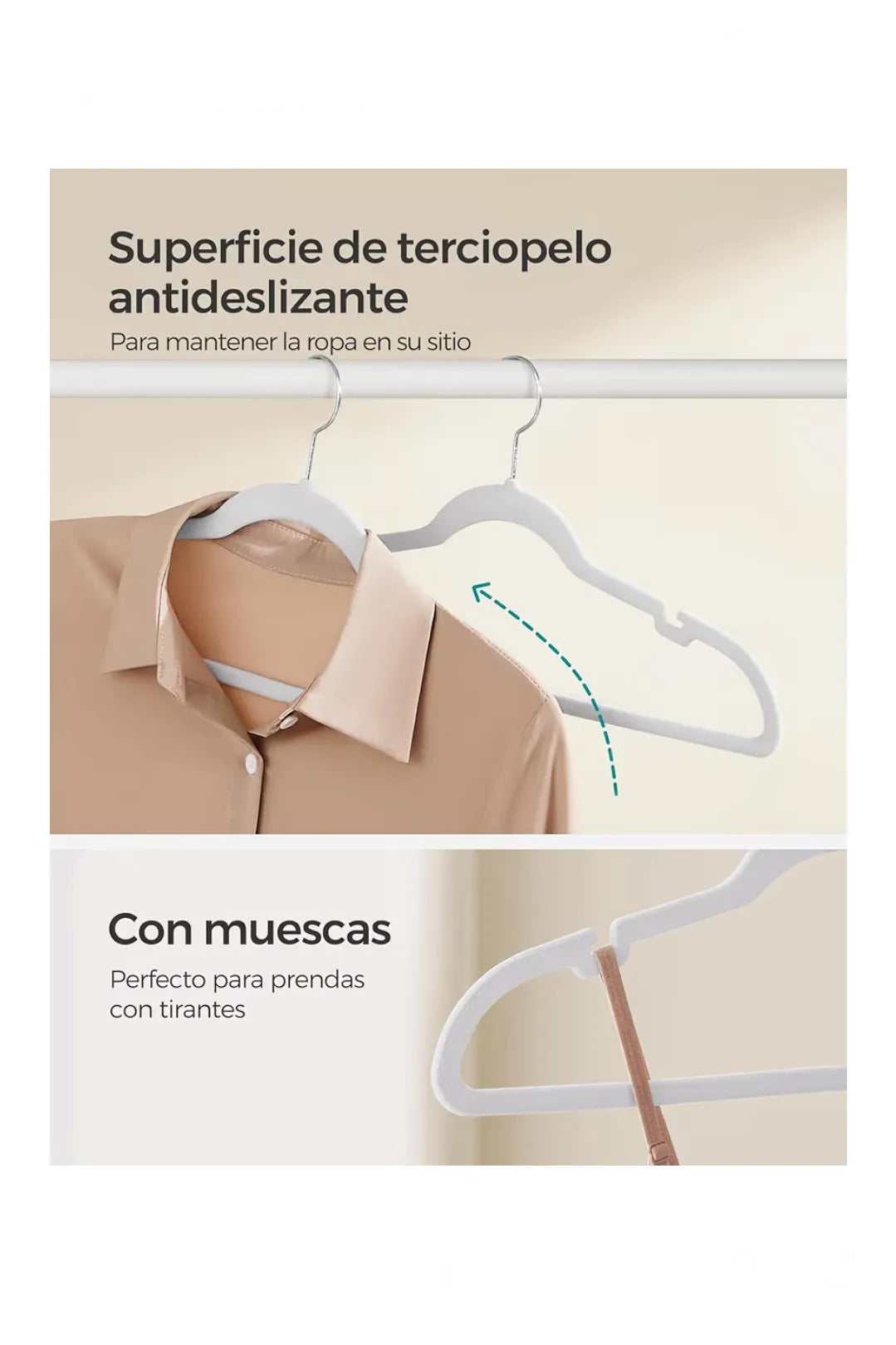 Perchas de Terciopelo, Juego de 30 Piezas,