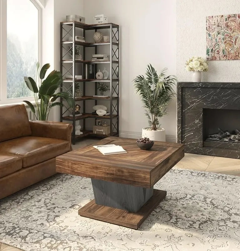 Mesa auxiliar cuadrada de madera