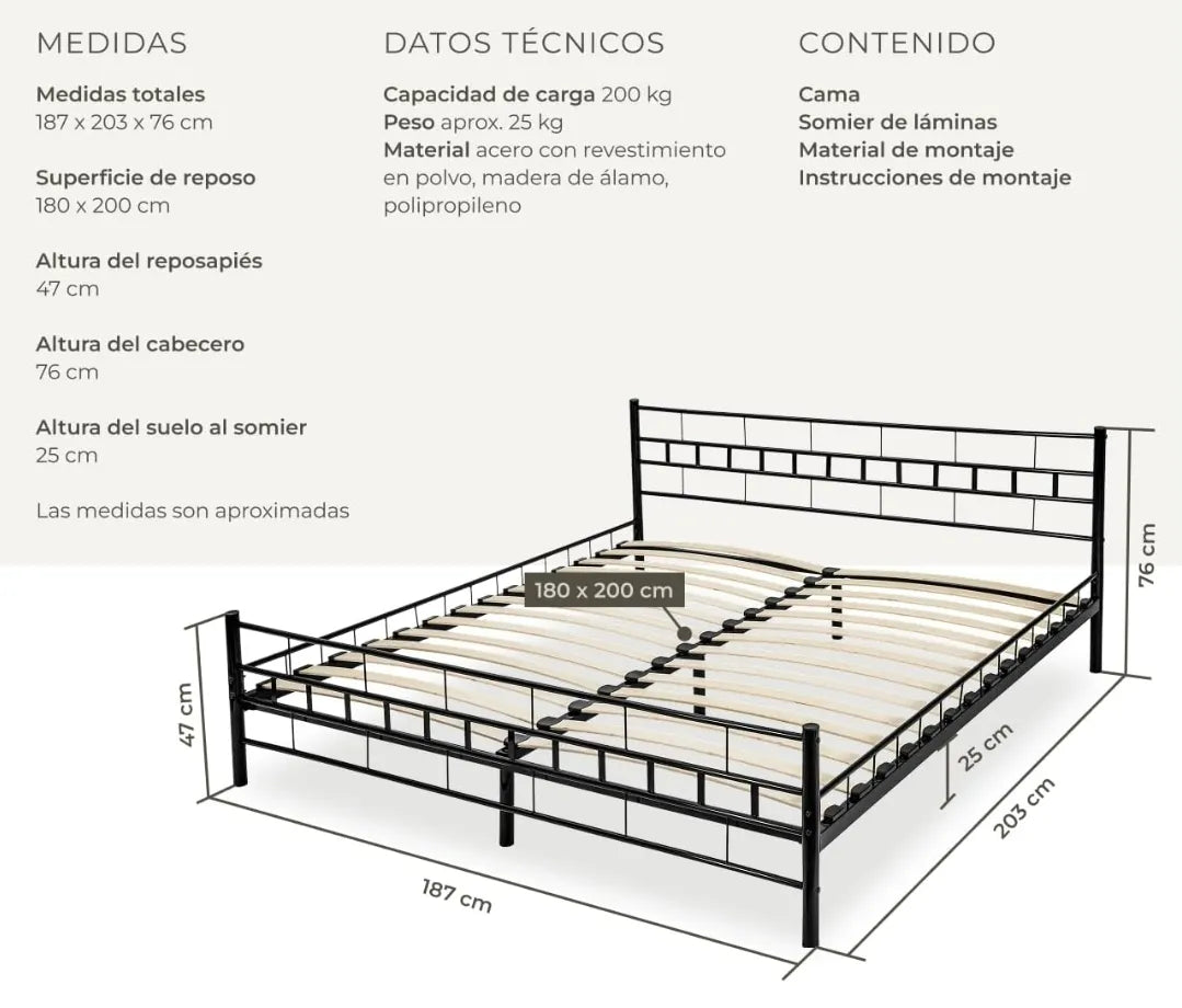 Cama de matrimonio estructura