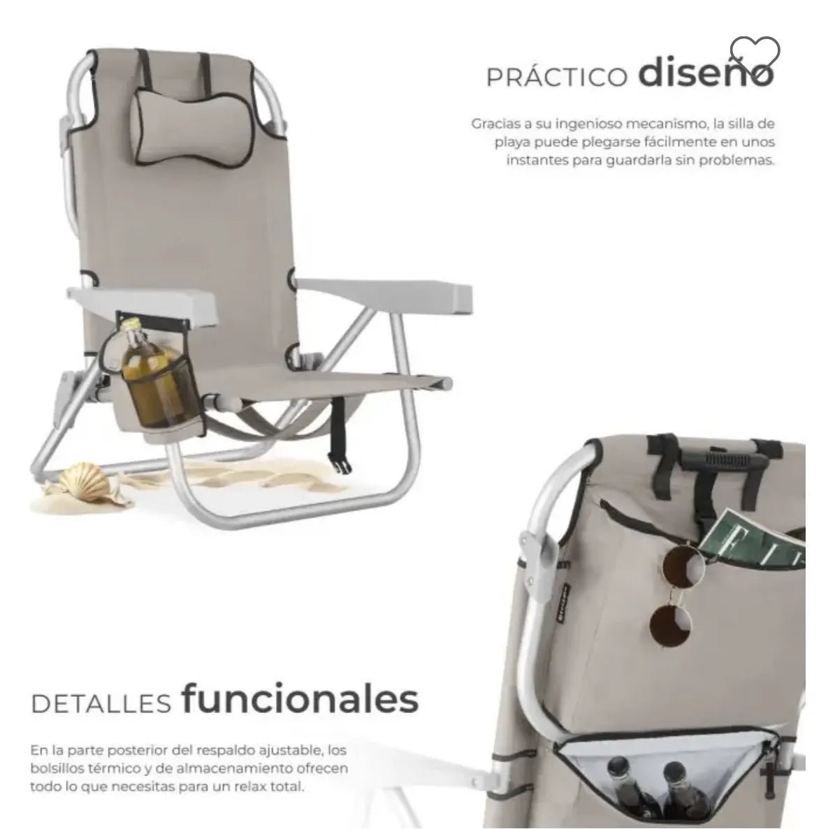 Silla de playa de aluminio