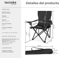 Set de 2 sillas plegables de camping