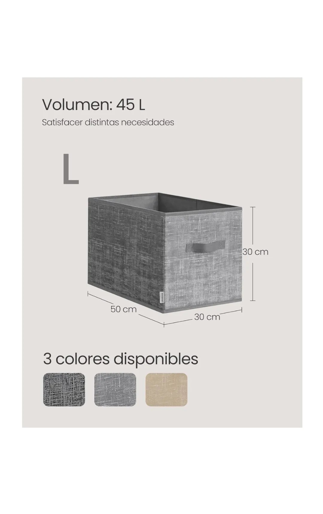 Cajas de Almacenaje Plegables, Juego de 3 Cestas