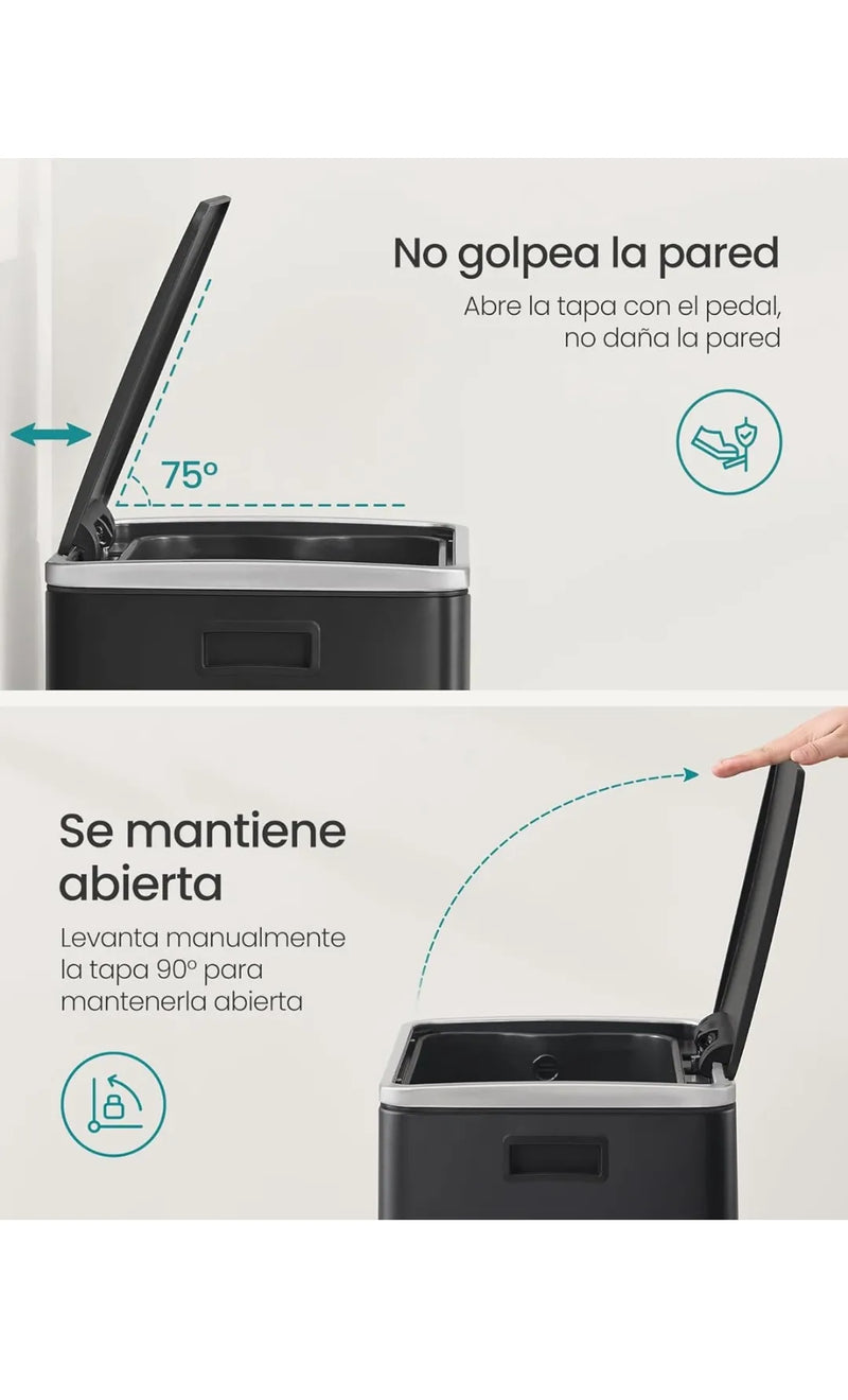 Cubo de Basura 50 L, con 15 Bolsas