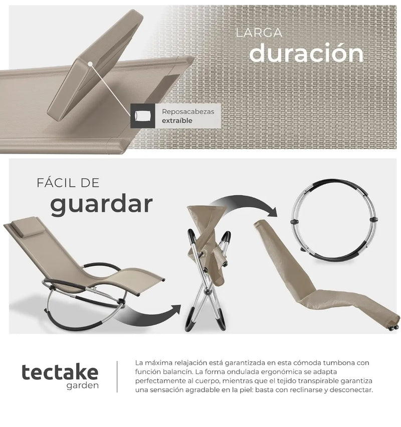 Tumbona Plegable con Función Balancín
