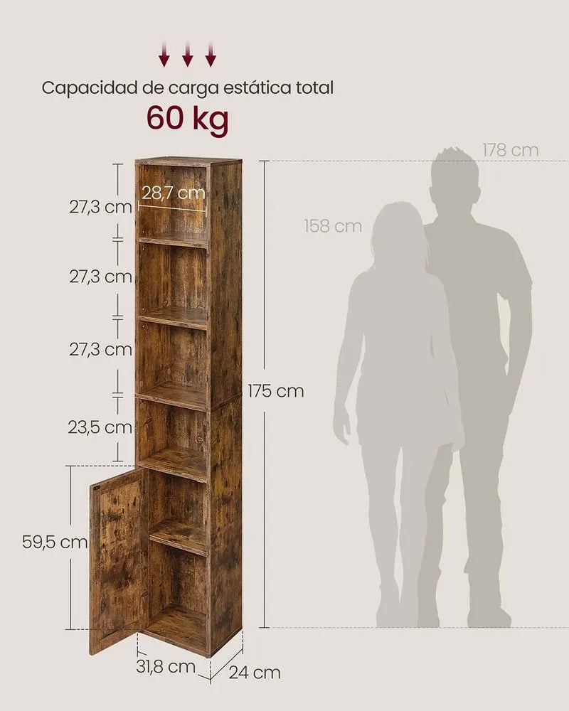 Estantería vertical de madera