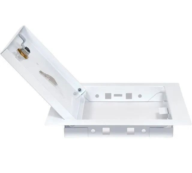 Chapa de acero blanca con cerradura