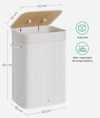 Cesto de la ropa con tapa 72L