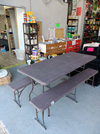 Conjunto de Camping Plegable de 3 Piezas Marron
