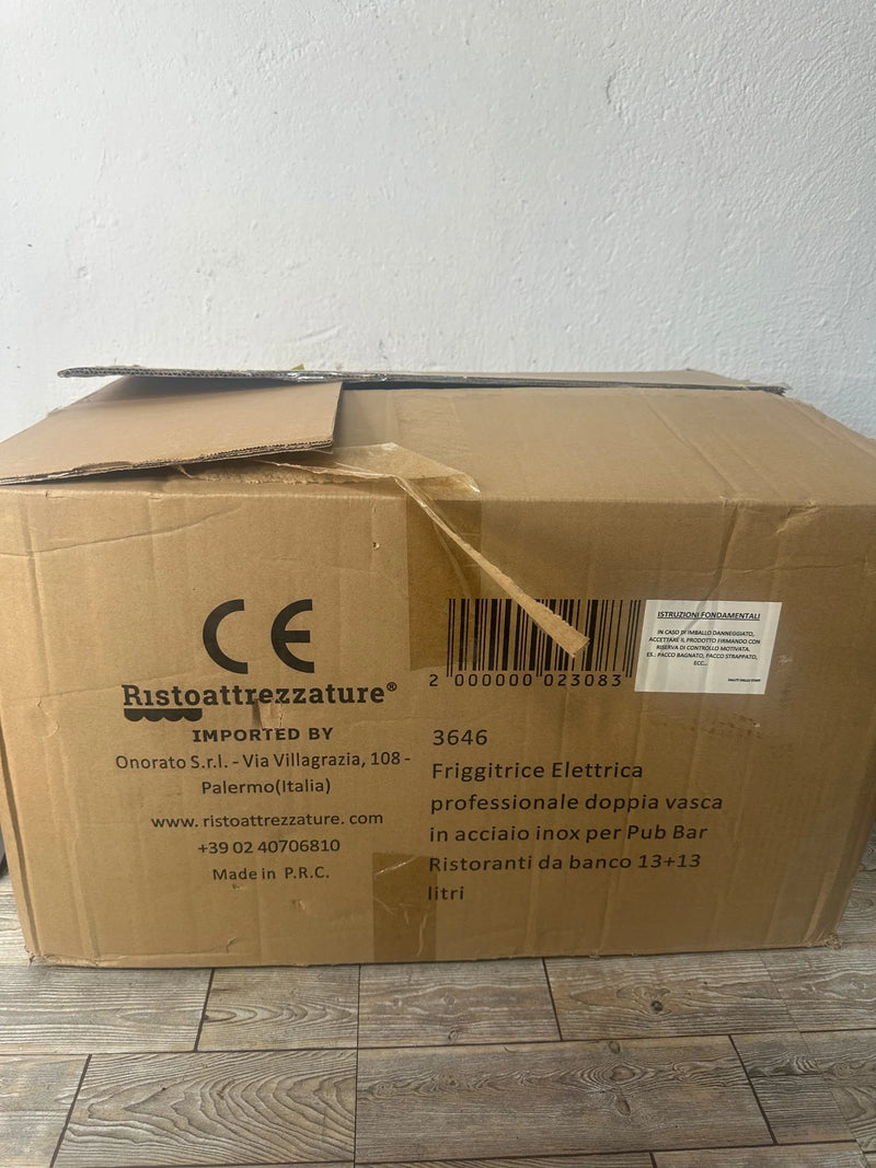 Freidora eléctrica de doble cuba
