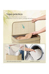 Cesto de ropa, cesto de ropa de bambú, 90 L