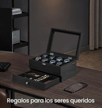 Caja de relojes con 8 ranuras
