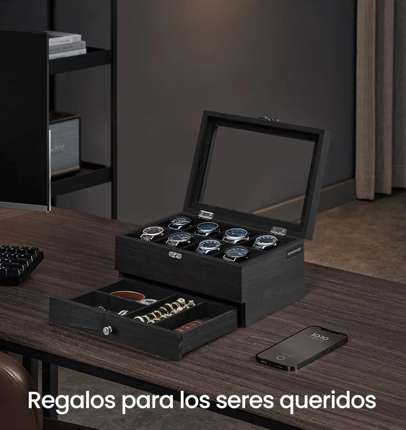Caja de relojes con 8 ranuras