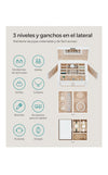 Joyero de 3 niveles, joyero con 2 cajones