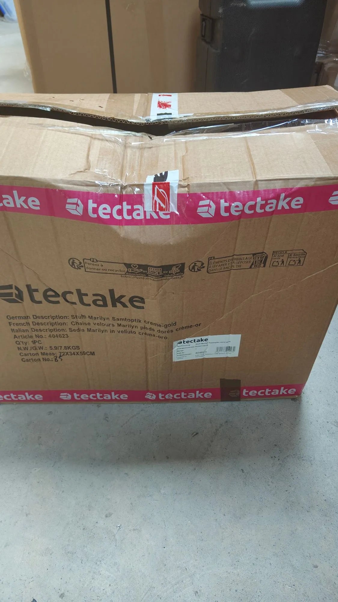 Silla Tapizada en Terciopel tectake