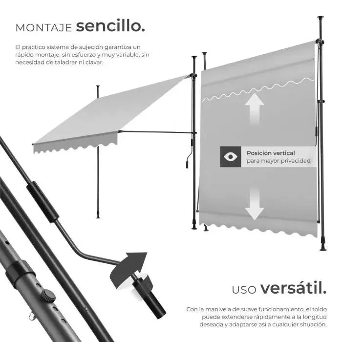 Toldo plegable para balcón para exterior
