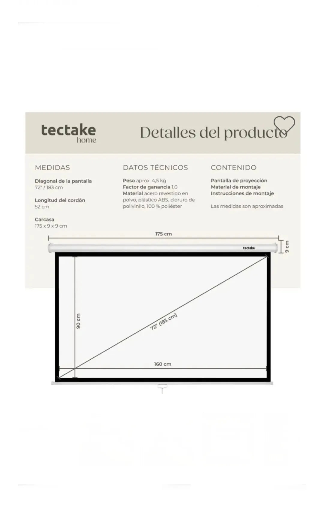 Pantalla de proyección para cine en casa 4K