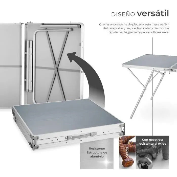 Mesa de camping de aluminio