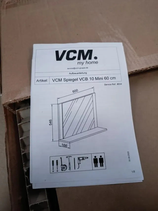 Espejo de pared para baño con estante - VCM