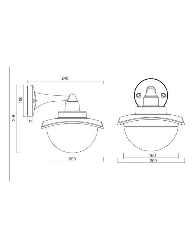Lámpara de pared para exteriores (aluminio fundido
