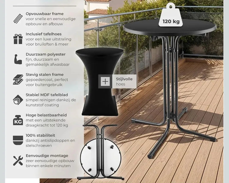 Mesa de bar plegable para hostelería