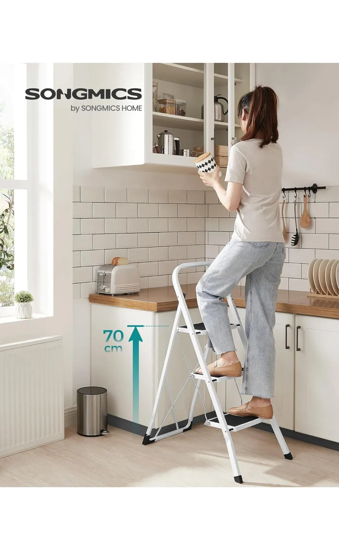 Escalera de Tijera, Escalera con 3 Peldaños, Peldaño Plegable